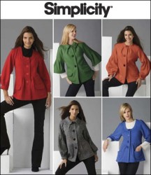 2760 SIMPLICITY CUTE MS BUTTON JACKET SLEEVE VARIATIONS PATTERN 14-22 UNCUT